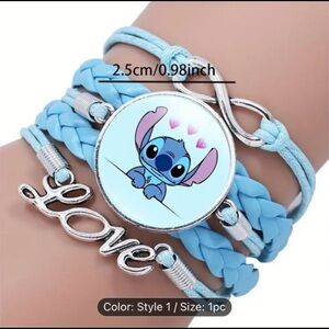 Lilo and Stitch Cartoon Character Themed Bracelet Woven Faux Leather Bracelet